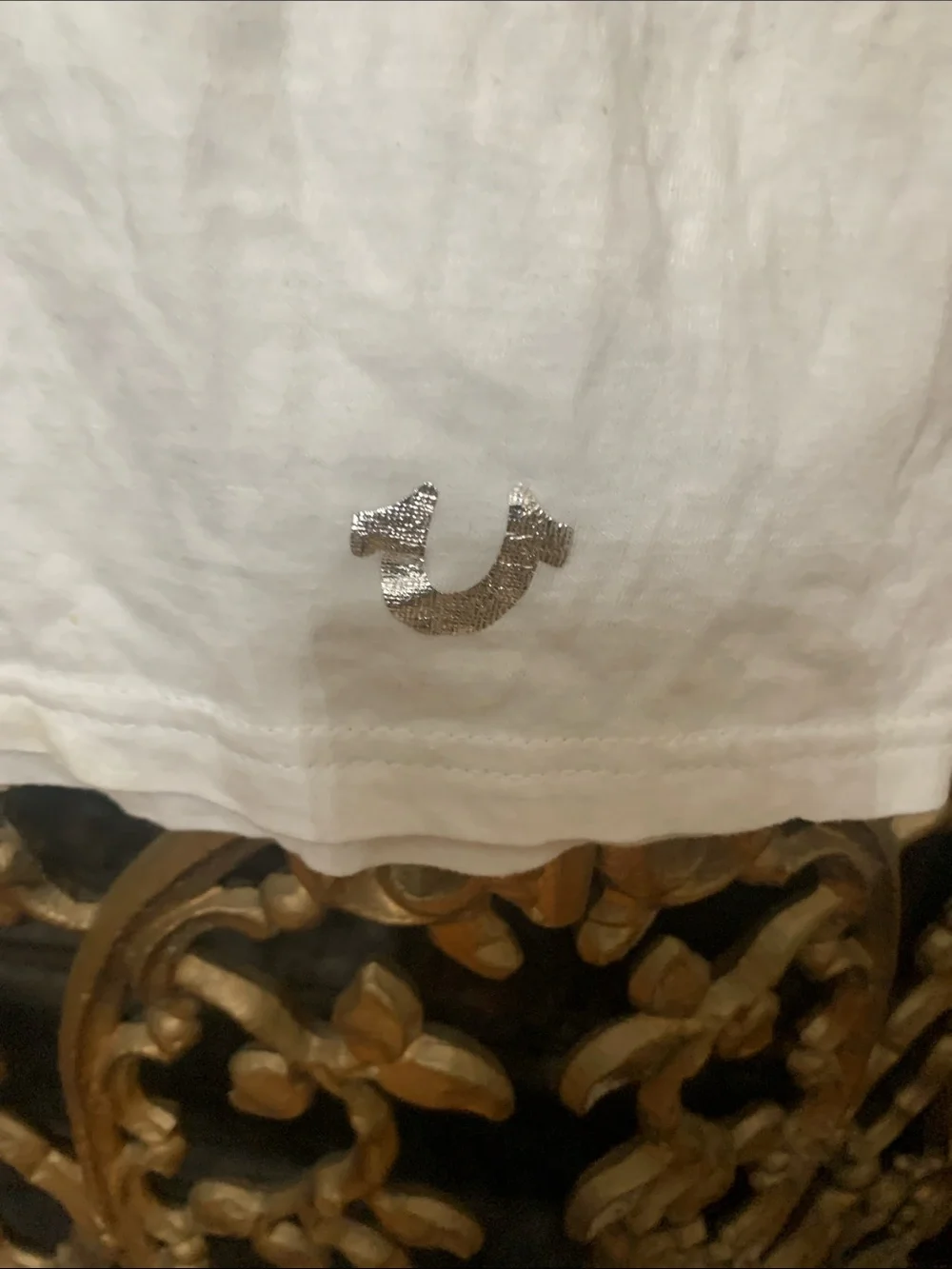 True Religion White Short Sleeve Crewneck Tee